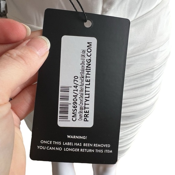 PrettyLittleThing NWT's - Womens Corset BodyCon Mesh Ruched Mini Dress Sz. 4 - Picture 8 of 9